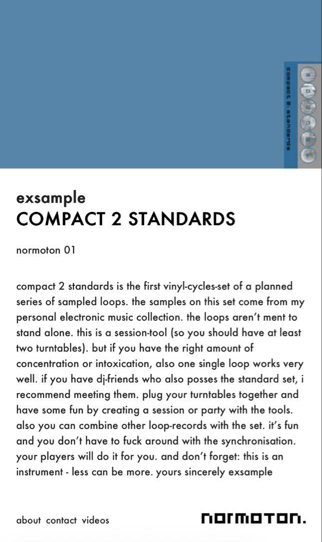 グランドセール 漫画 normoton 001 COMPACT 2 STANDARDS レコード 洋楽