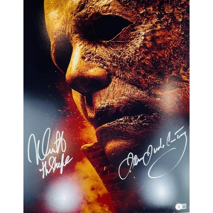 NICK CASTLE JAMES JUDE COURTNEY SIGNED HALLOWEEN 16X20 PHOTO MICHAEL MYERS BAS 6