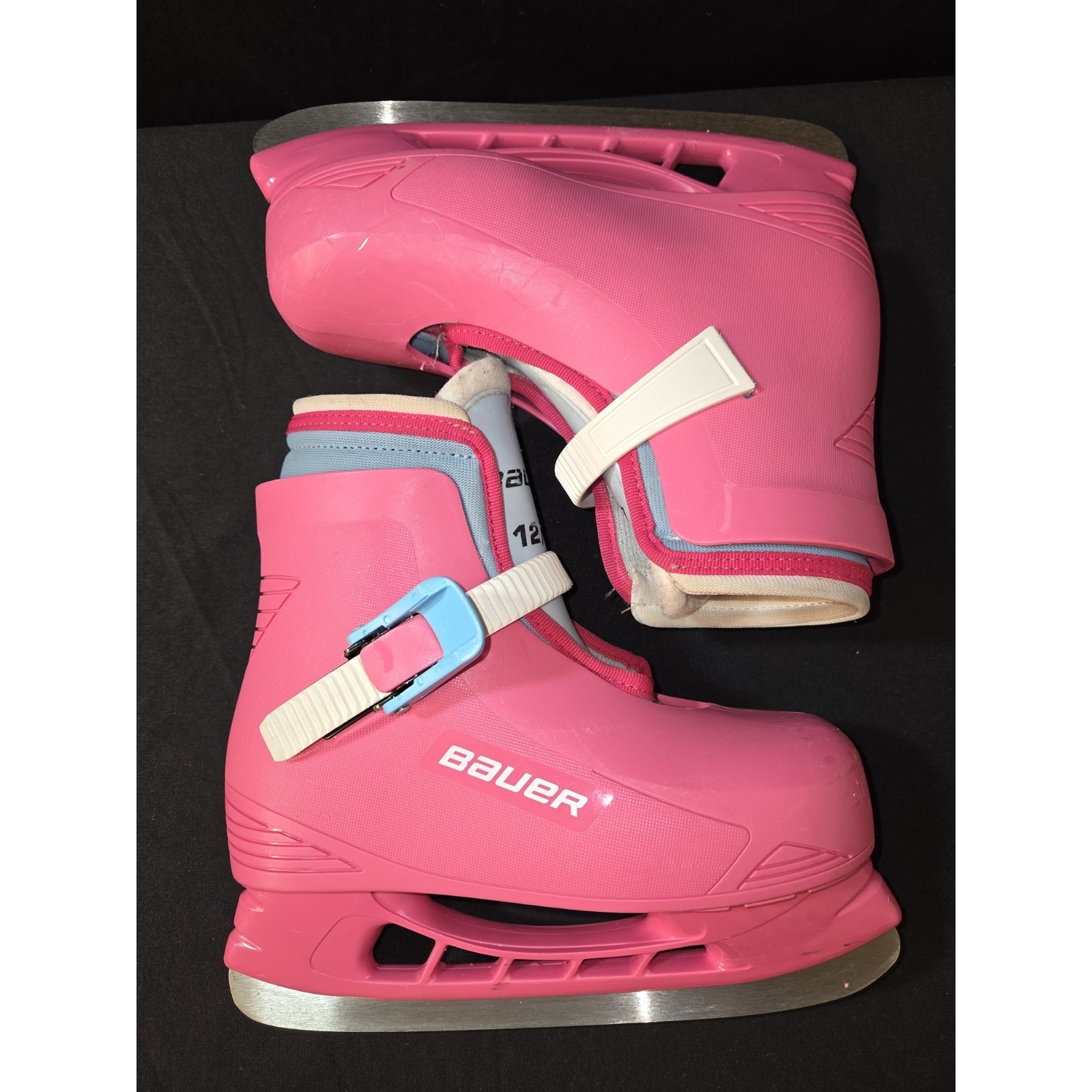Bauer Lil Angel Pink Ice Hockey Skates Girls 12 / 13 *USED*