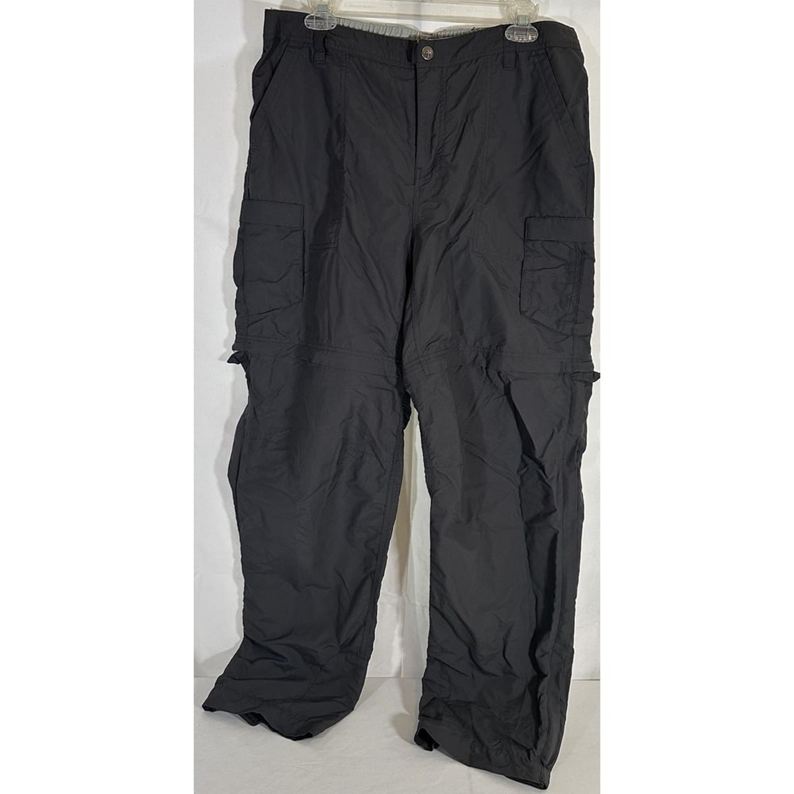 REI 37249 Women's Hiking Windbreaker Pants Sz 14 (34x32) Gray Zip Pockets
