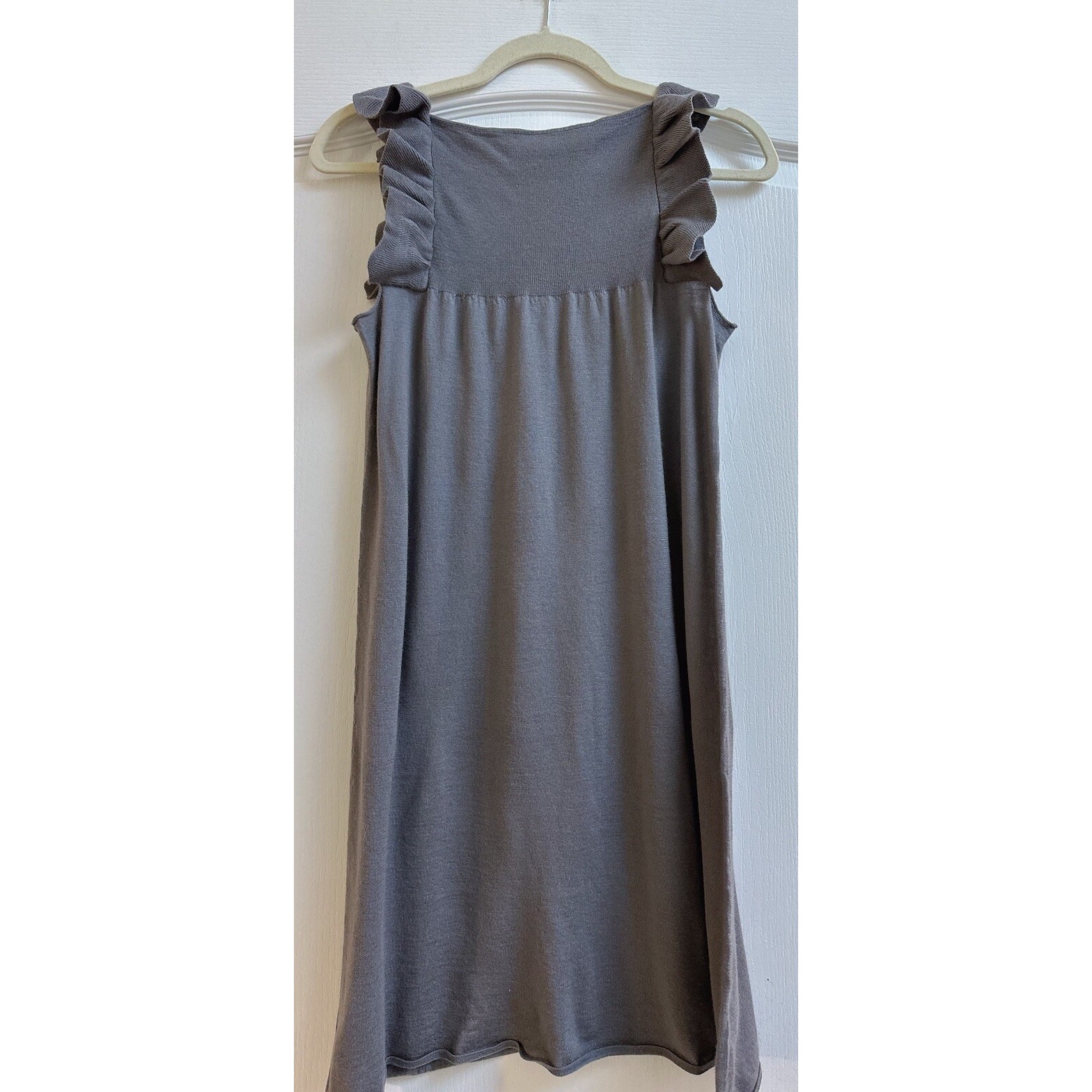 BRUNO MANETTI 100% Cashmere Sleeveless Ruffle Trim Dress Size S NWT