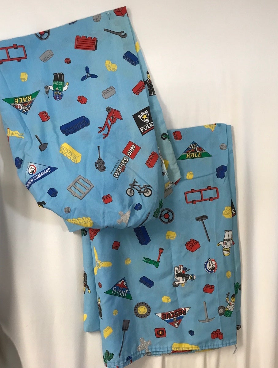 Rare Vintage Lego Twin Bedsheet Set Fitted, Flat, Pillowcase