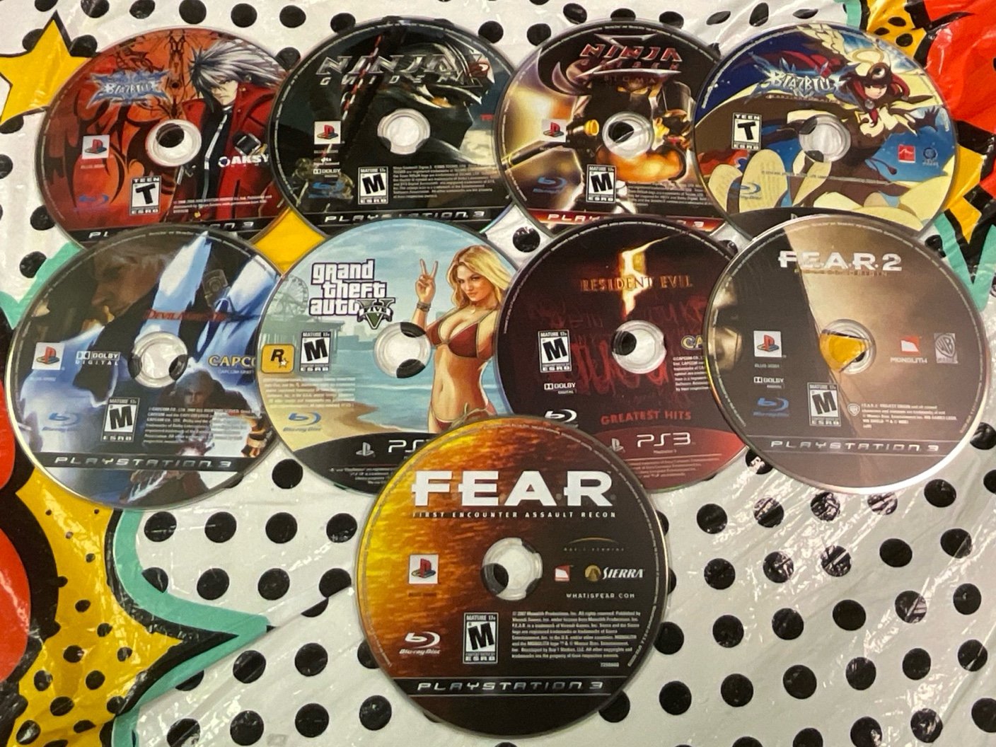 Lot of 9 PlayStation 3 Games (Loose) FEAR, GTA5, Ninja Gaiden - Tested & Working