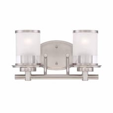 Hampton Bay Truitt 14.2 in. 2-Light Brushed Nickel Modern Transitional Vanity