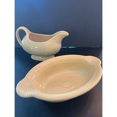 Fiesta ware Gravy Bowl and Fiesta Individual Casserole dish