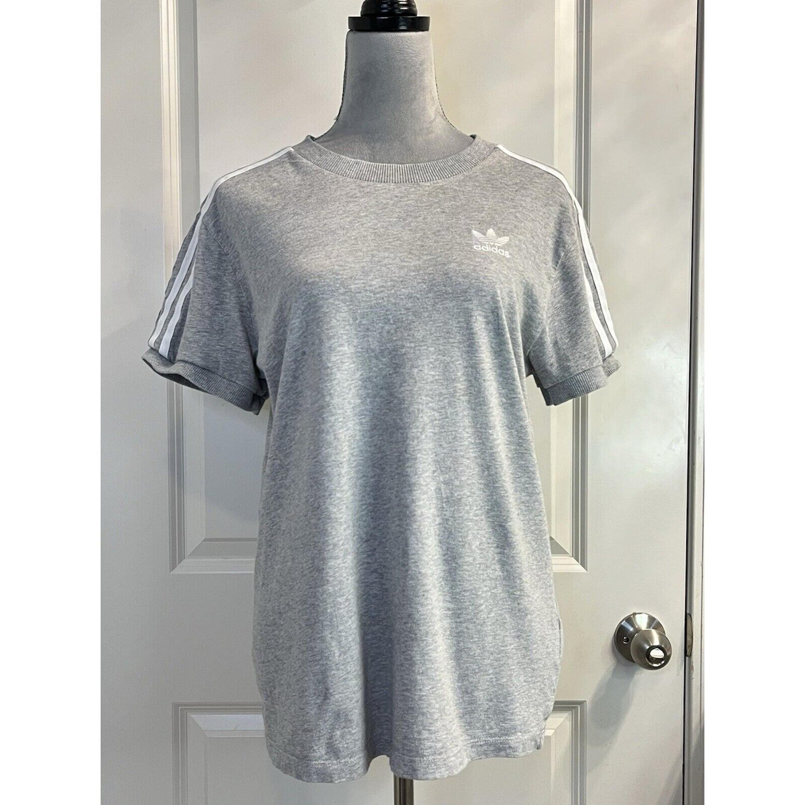 Adidas Women’s 3 Stripes Pullover Short Sleeve Boxy Sweatshirt Small Athleisure