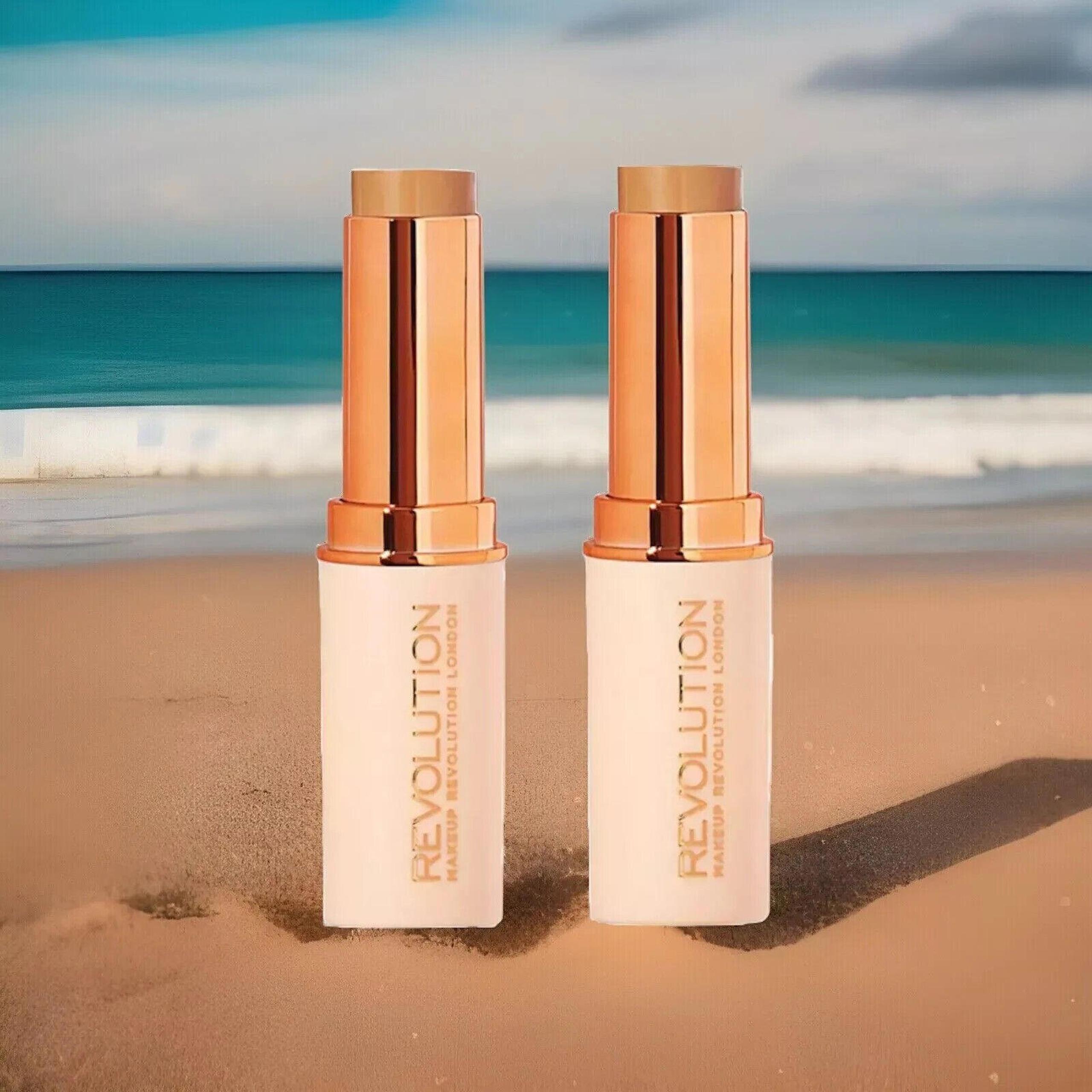Lot of 2, Makeup Revolution Beauty Fast Base Stick Foundation, F11 Medium/dark