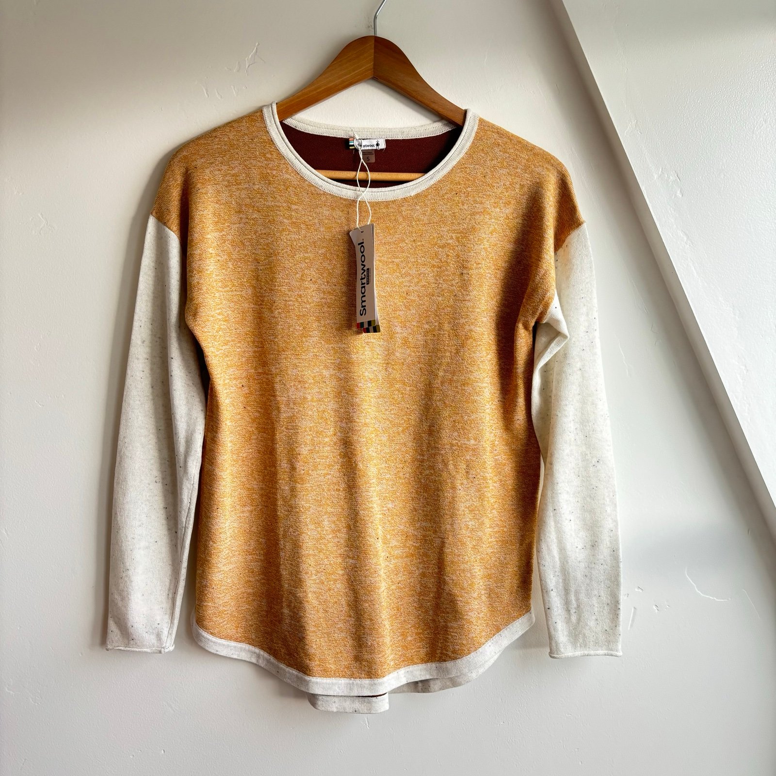 NWT Smartwool Shadow Pine Colorblock Sweater -Marino wool Sz S