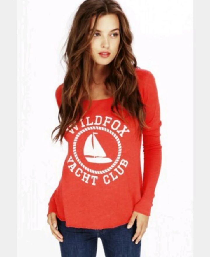 Wildfox Yacht Club Raglan Sweater Shirt Size Small