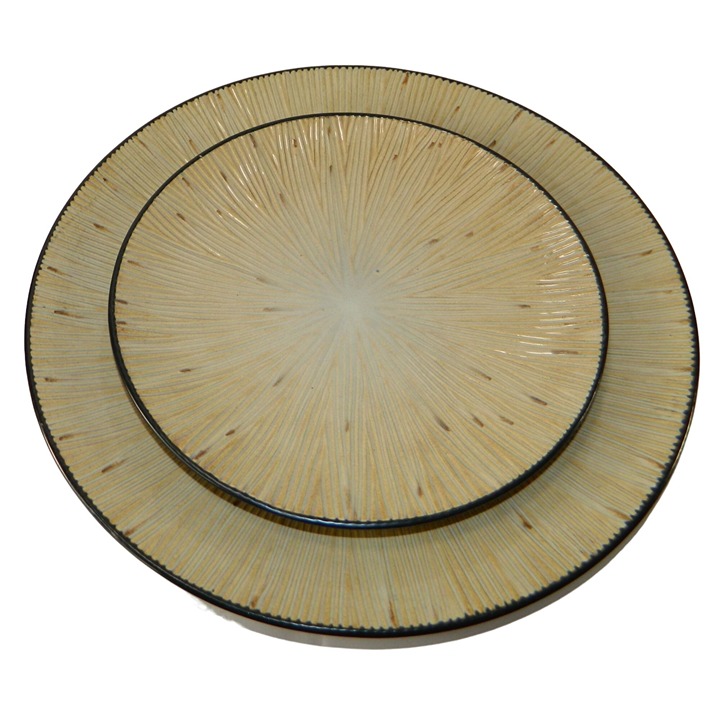 Joseph Abboud Ventana Light Dark Brown Set, 1 Dinner & 1 Salad Plate