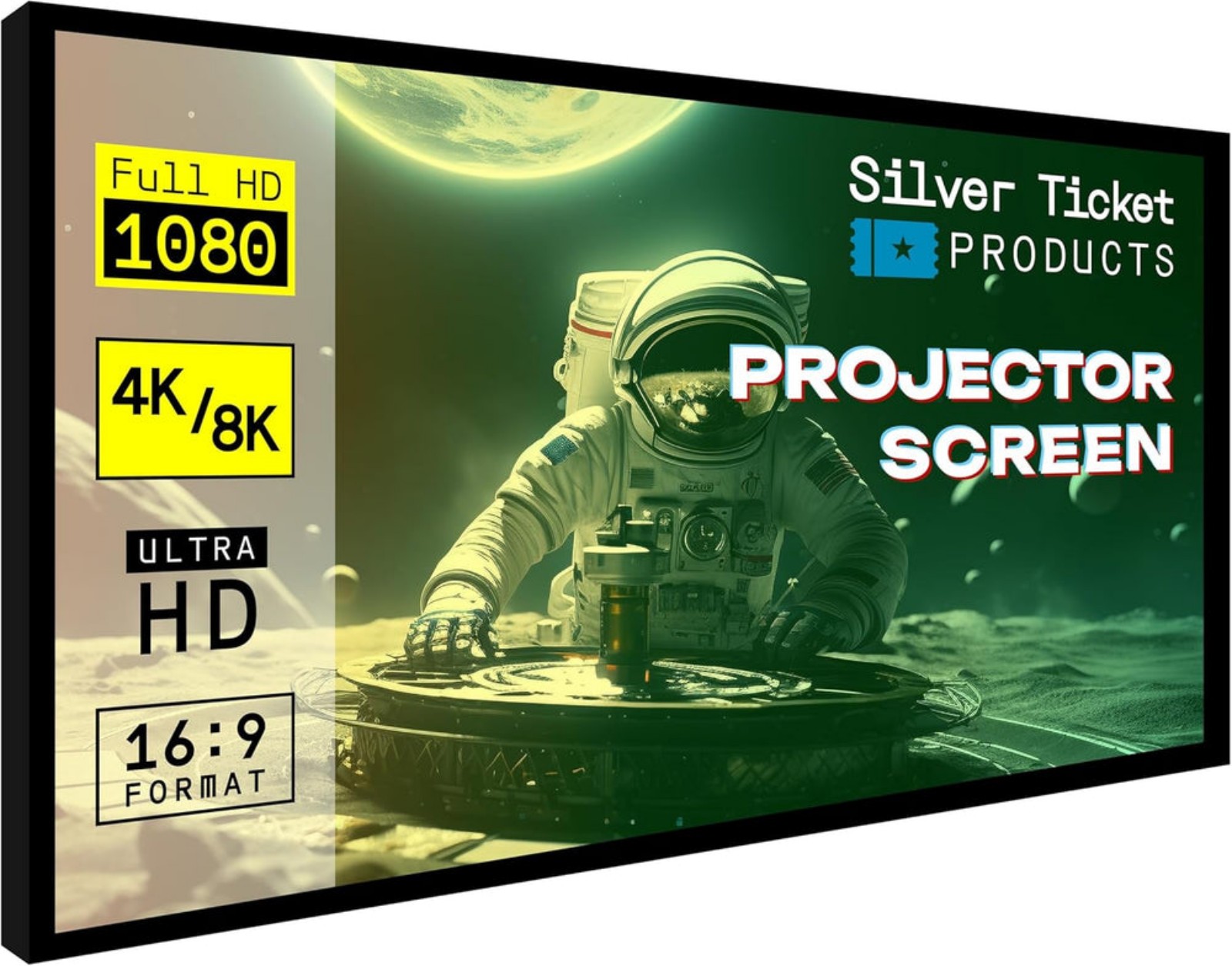 STR Series 6 Piece White 1.1 Gain 120 Diagonal 16:9 Format Projection Screen