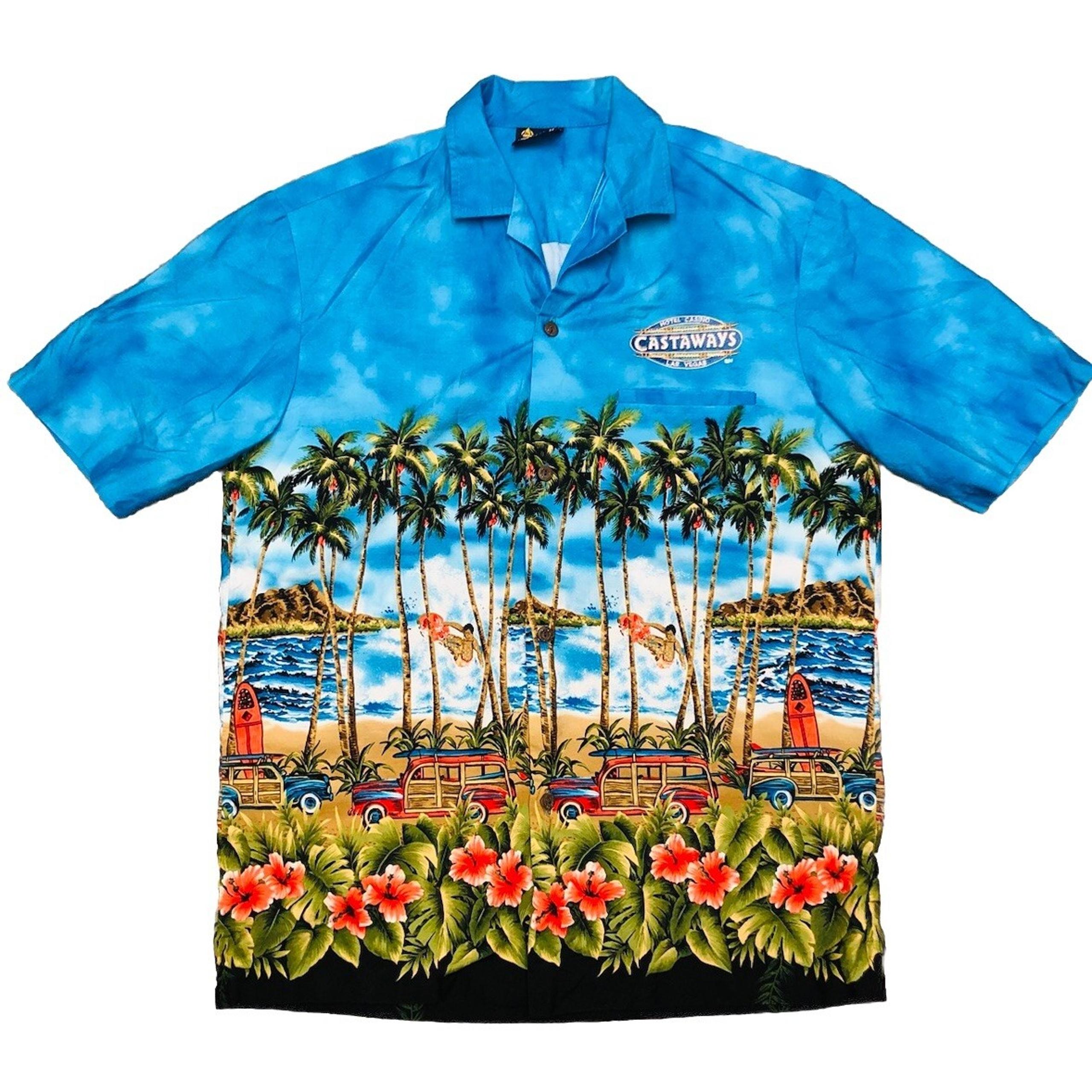 Vtg 80s Royal Creations Shirt Men's M Castaways Casino Las Vegas Made In Hawaii