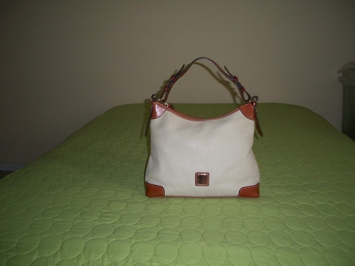 Dooney & Bourke Bone Color Bag Brown Trim