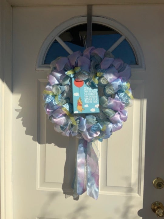 Disney inspired Winnie The Pooh front door wreath