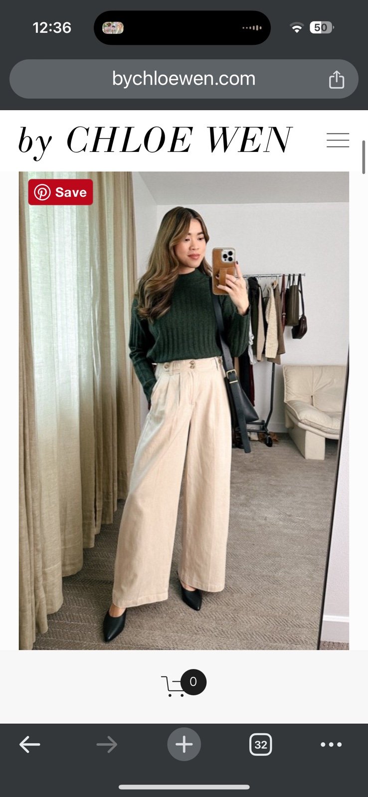 Madewell Mockneck Crop Sweater in Green - Size Small
