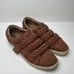 Frye Ivy Braid Strap Leather Sneaker Womens Size 11 Burgundy Slip On Cushioned