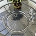 Jeanette BALTIMORE PEAR leaf design CLEAR glass Handled Cake Platter Vintage
