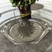 Jeanette BALTIMORE PEAR leaf design CLEAR glass Handled Cake Platter Vintage