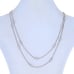 Judith Ripka 36 Inch 925 Station Necklace w/ 18k Gold Plated 925 Heart Pendant