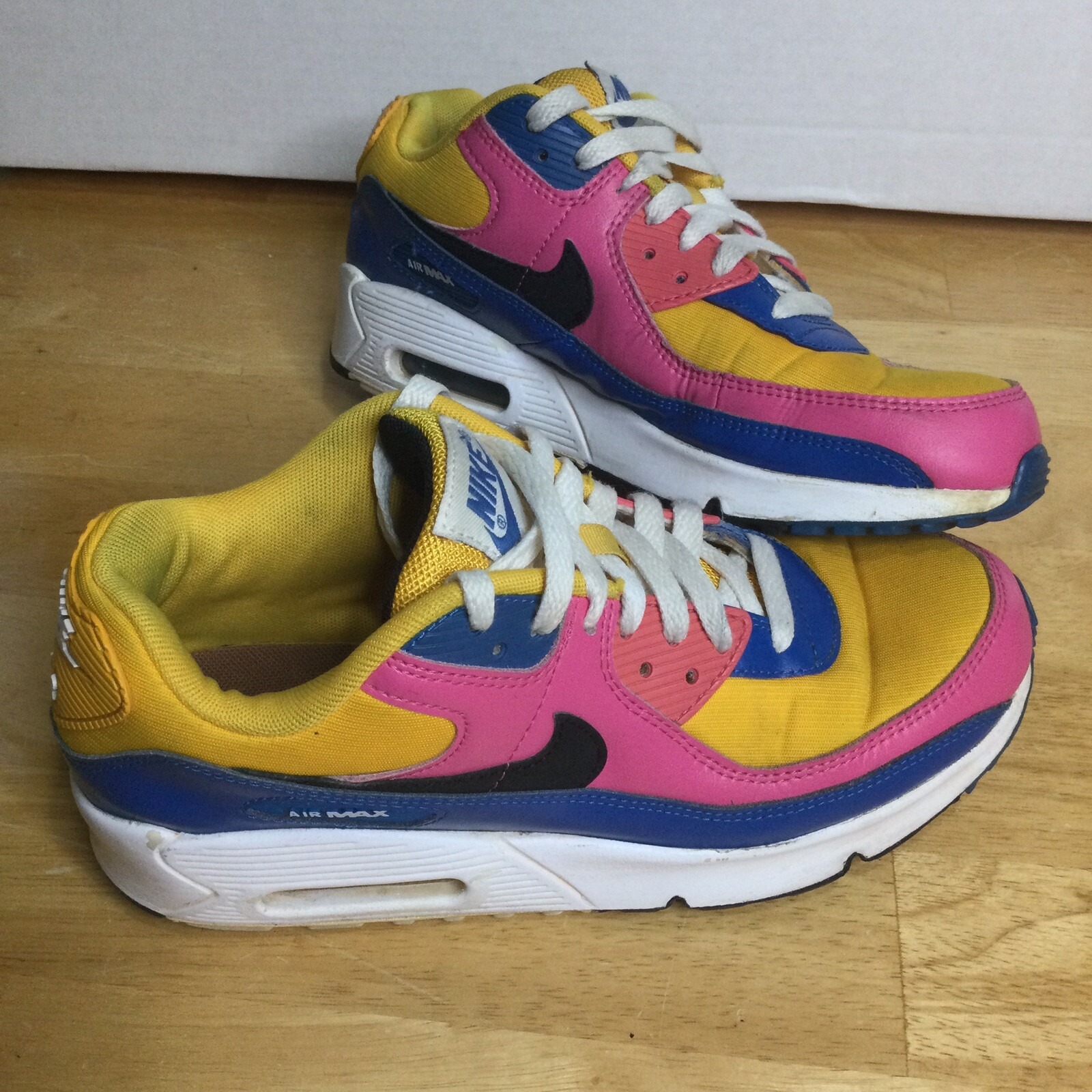 Nike Air Max Shoes Sneakers Pink Blue Gold CD6864-700 GS Kids 7Y Women's 8.5