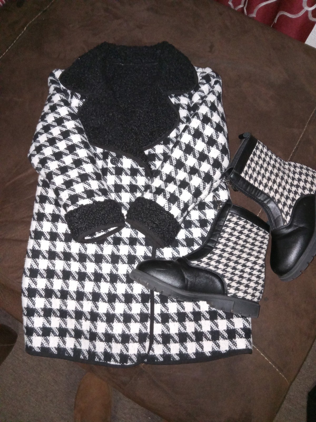 Girls houndstooth Coat and Boots