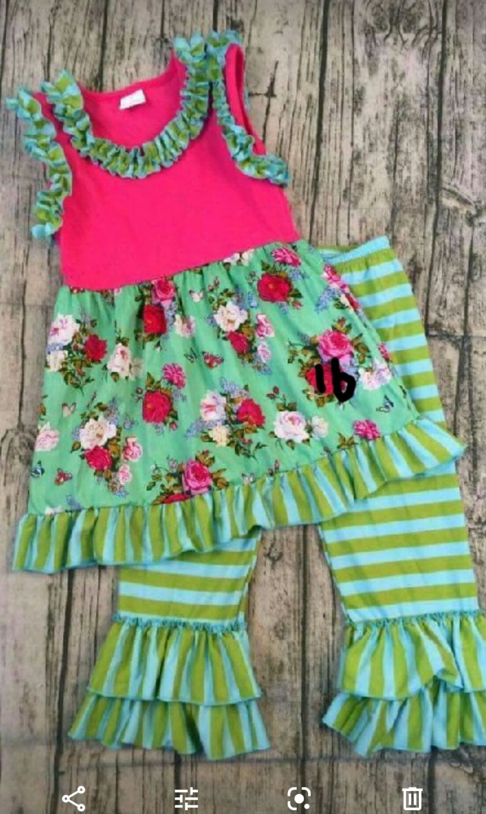 Green and Pink Floral Set 12-18m