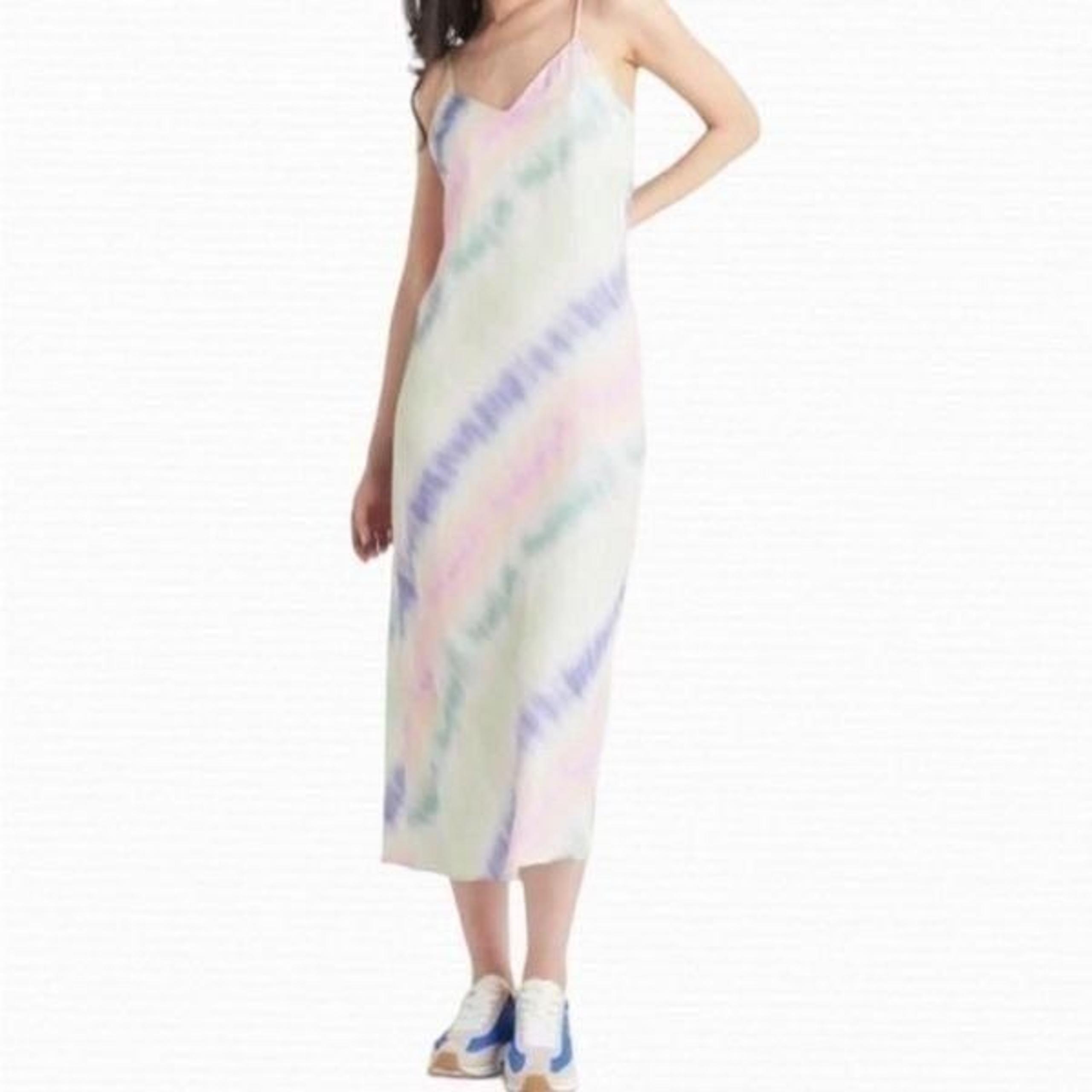 Zara satin effect tie dye midi slip dress