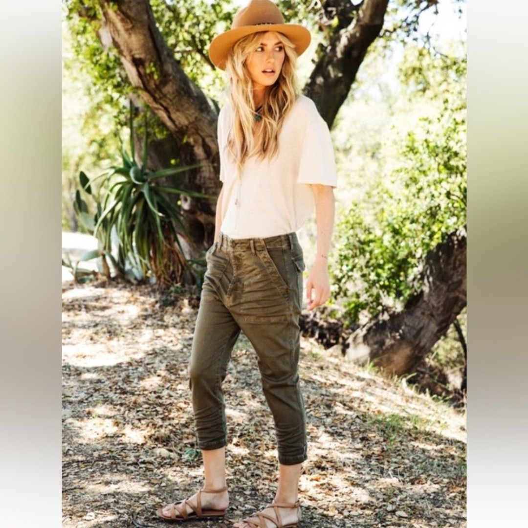 Fidelity Denim Jaxton Slouchy Relaxed Cargo Jean in Belmont Olive NWT Size 28