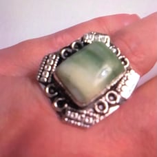 Moss Opal 925 Sterling Silver Ring