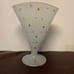 1930s White Opaque Beaumont Glass Floral Fan Vase, England
