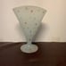 1930s White Opaque Beaumont Glass Floral Fan Vase, England