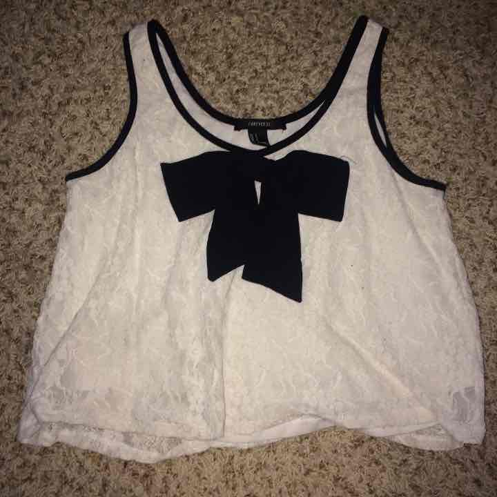 Flowy bow crop top