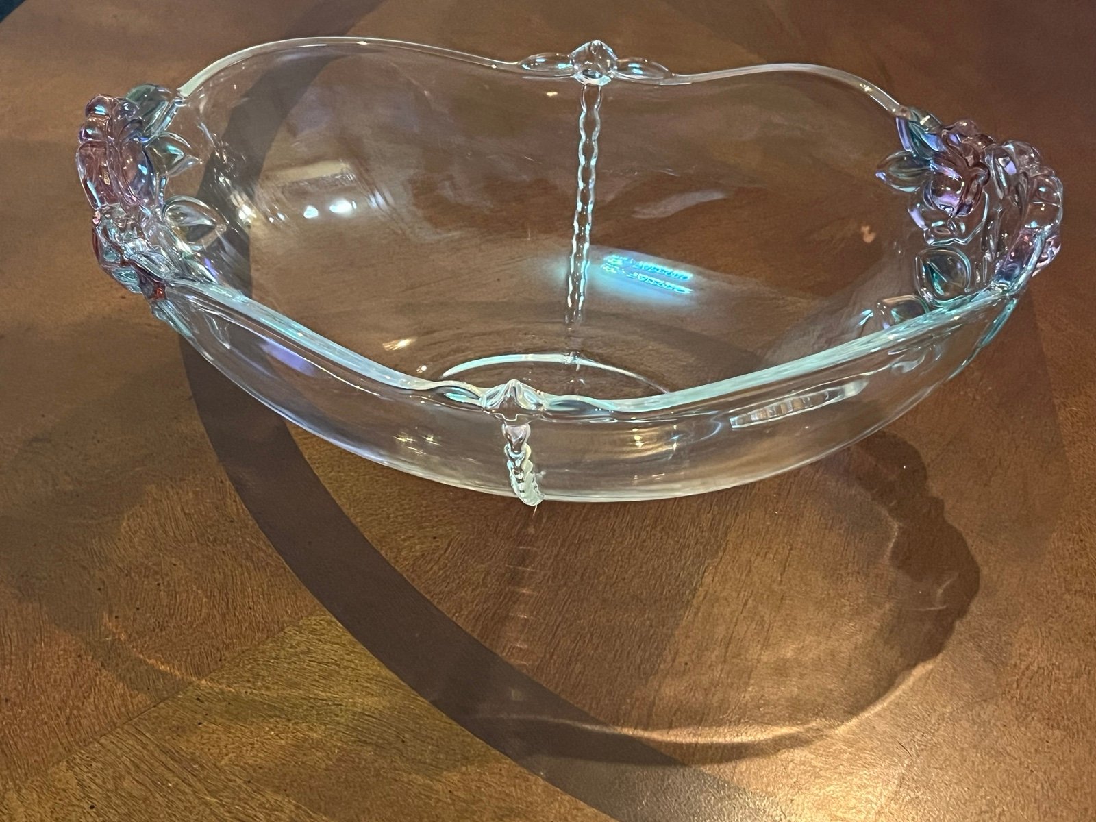 Vintage Germany Floral SANS SOUCI SA 690/538 Glass OVAL SERVING BOWL 11.1/2