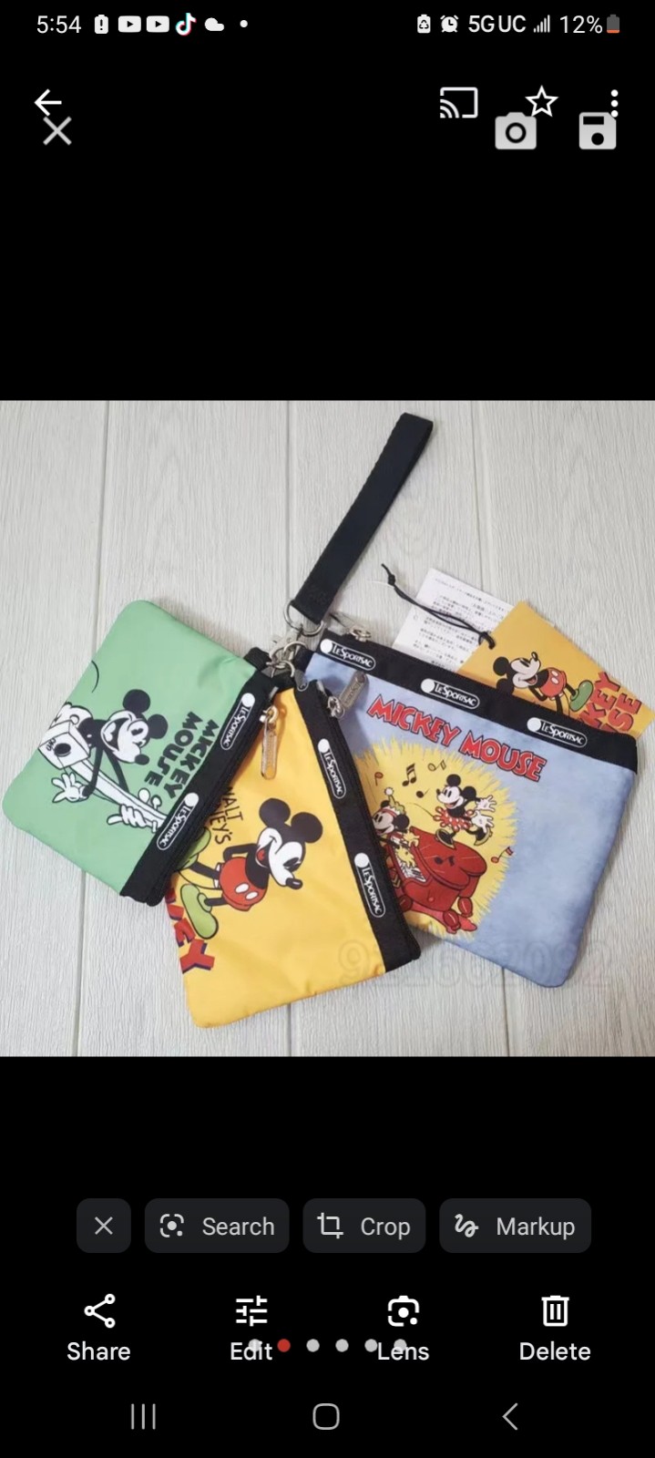 NWT Lesportsac Disney Mickey Mouse Wristlet Set Japan Release