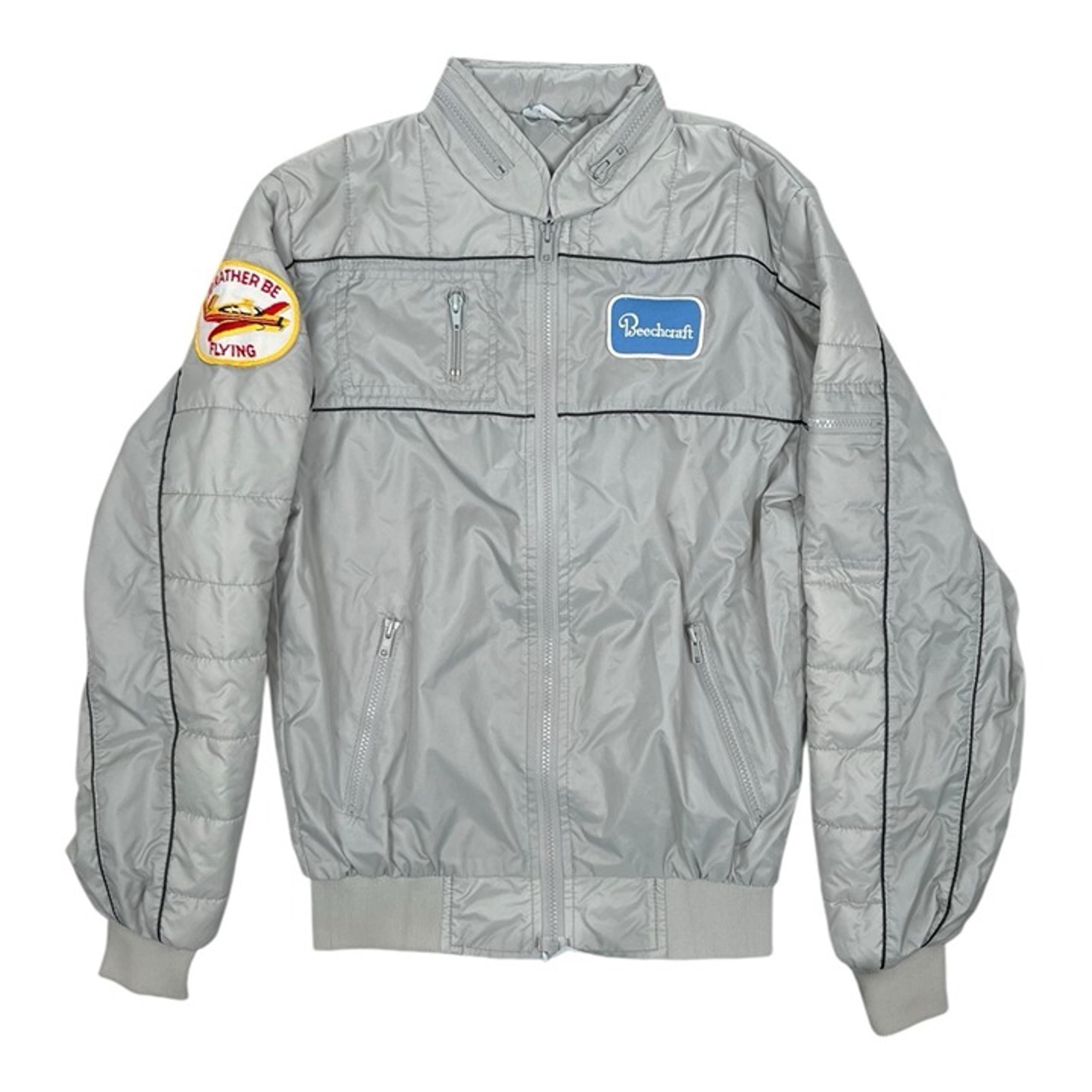 Vintage Beechcraft Aviation Windbreaker Jacket Swingster Men's Size Small Hooded