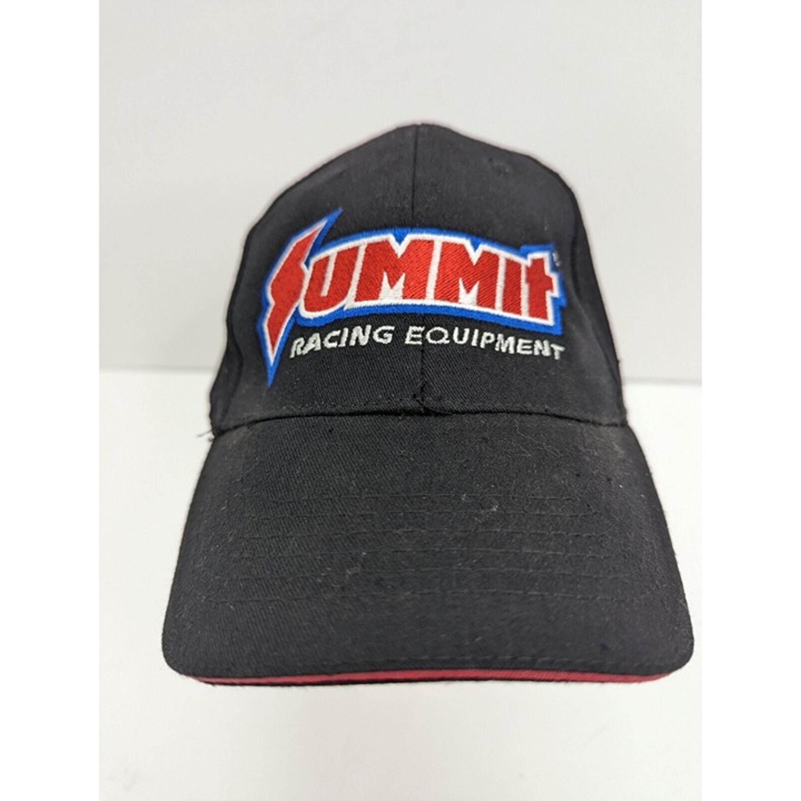 Summit Racing Equipment Embroidered Logo Mens Black Adj Stapback Cap Hat