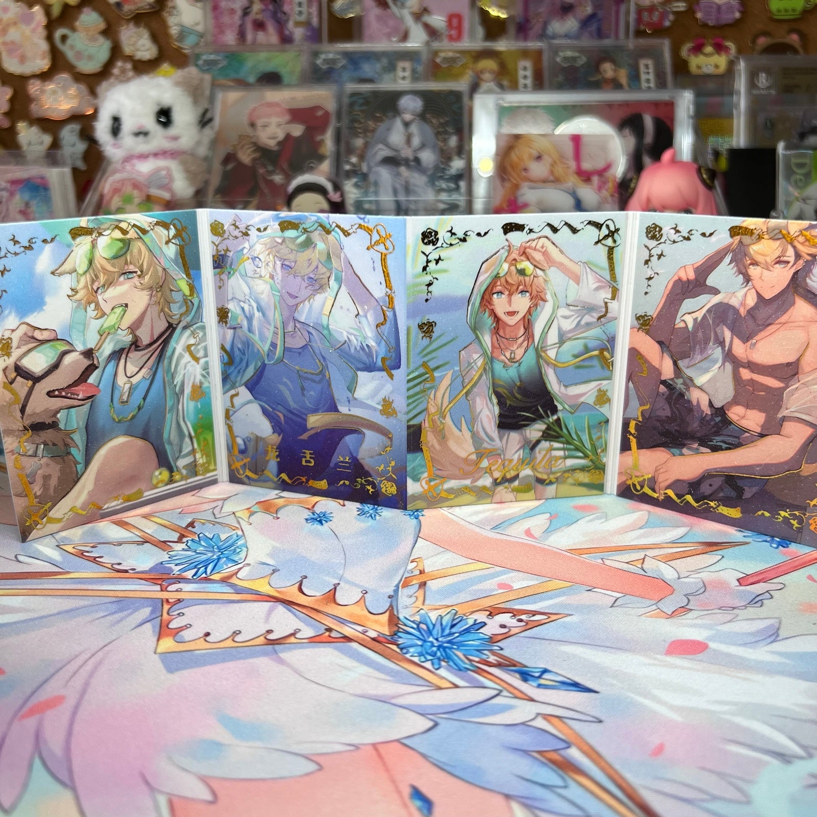 Tequila Arknights Husbando Anime Collectible Card Quadfold