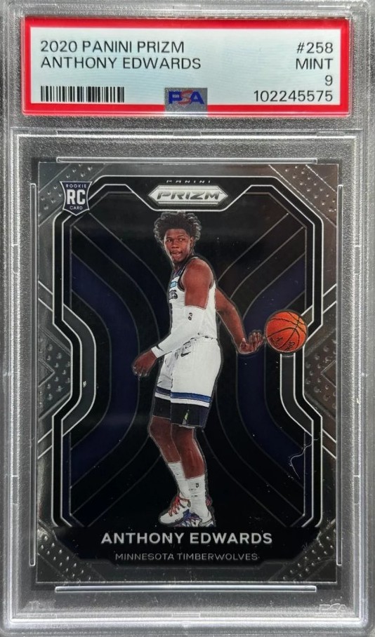 Anthony Edwards 2020-21 Panini Prizm Card #258 PSA-9
