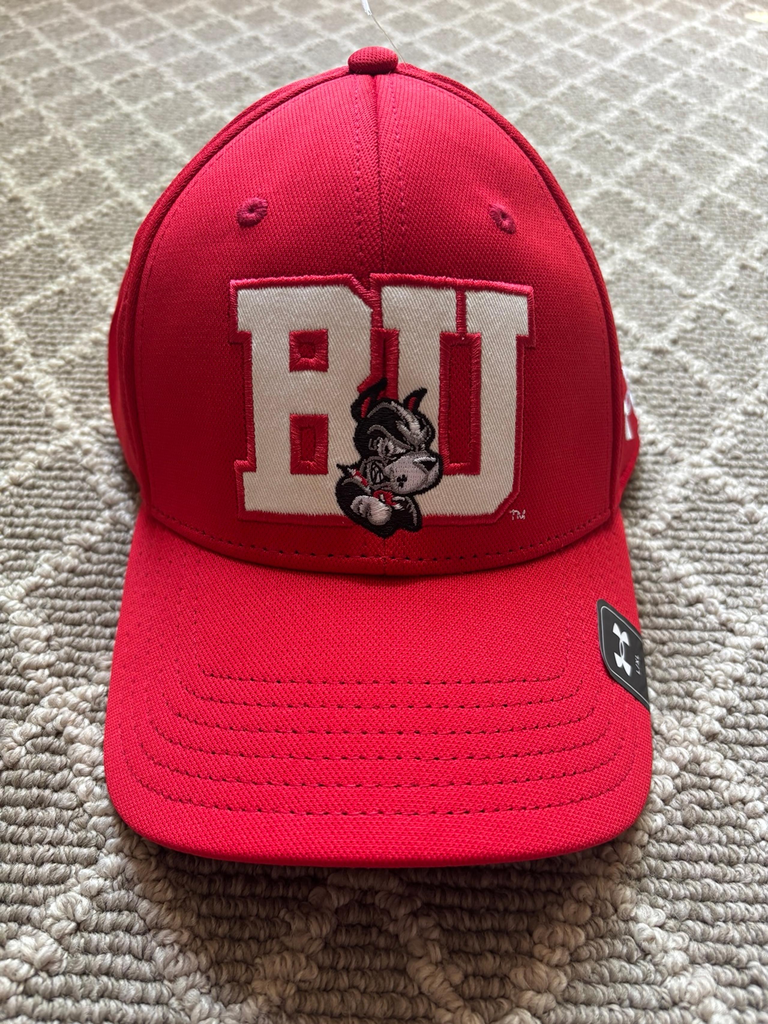 NEW Mens L/XL Boston University Terriers Under Armour Hat Red Fitted Golf Hockey