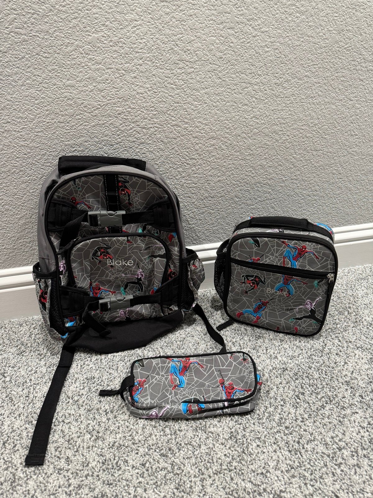 Pottery Barn Kids Spider-Man Glow-In-The-Dark backpack set