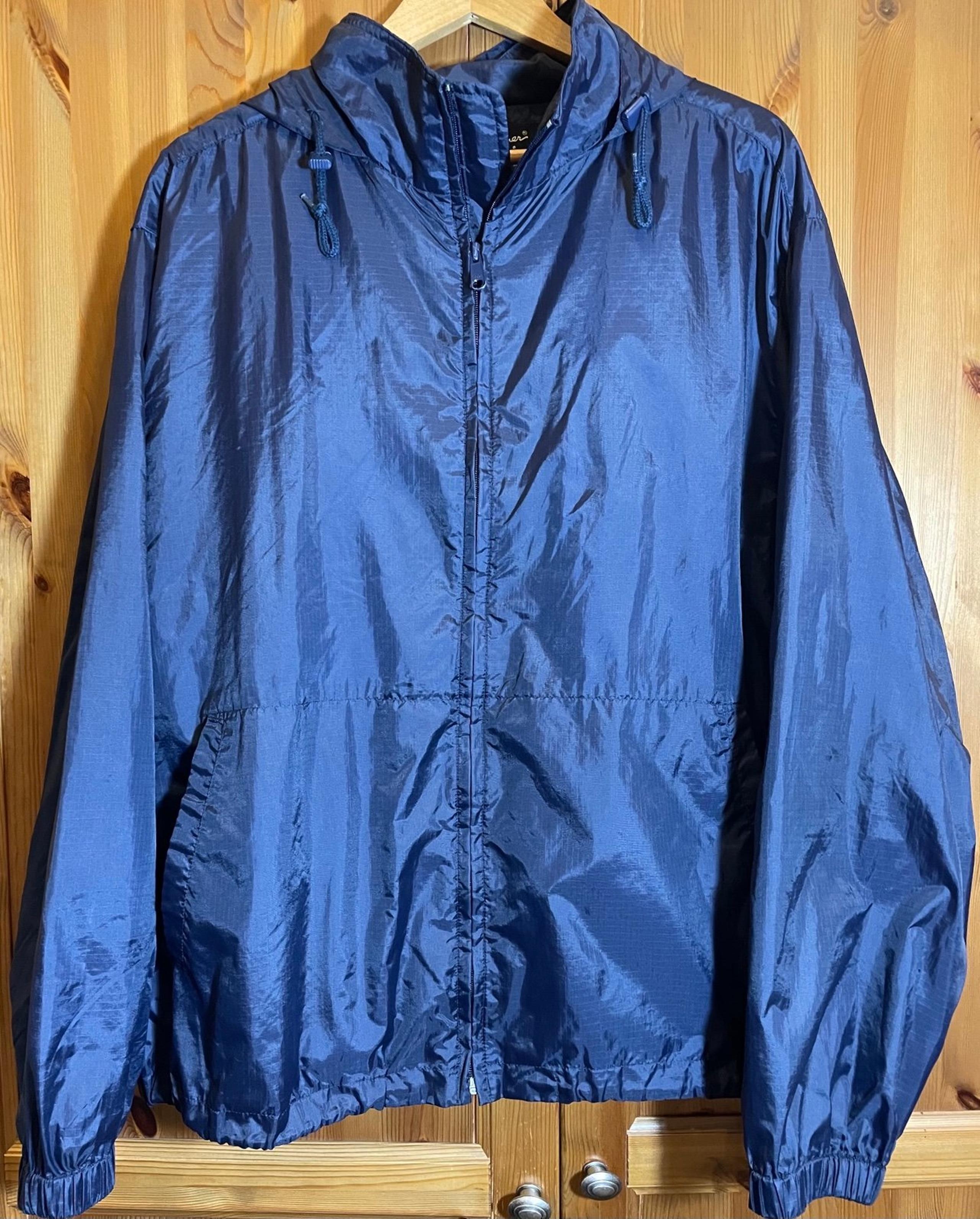 Eddie Bauer EBTEK Sac Jac blue packable windbreaker jacket Men's Large