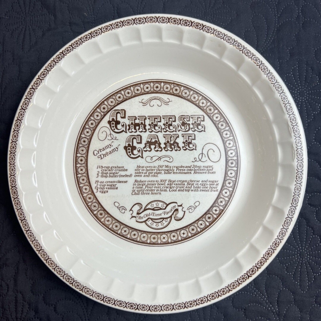 Vintage 1983 Royal China Jeannette Cheese Cake Recipe Plate 11 USA Bakeware