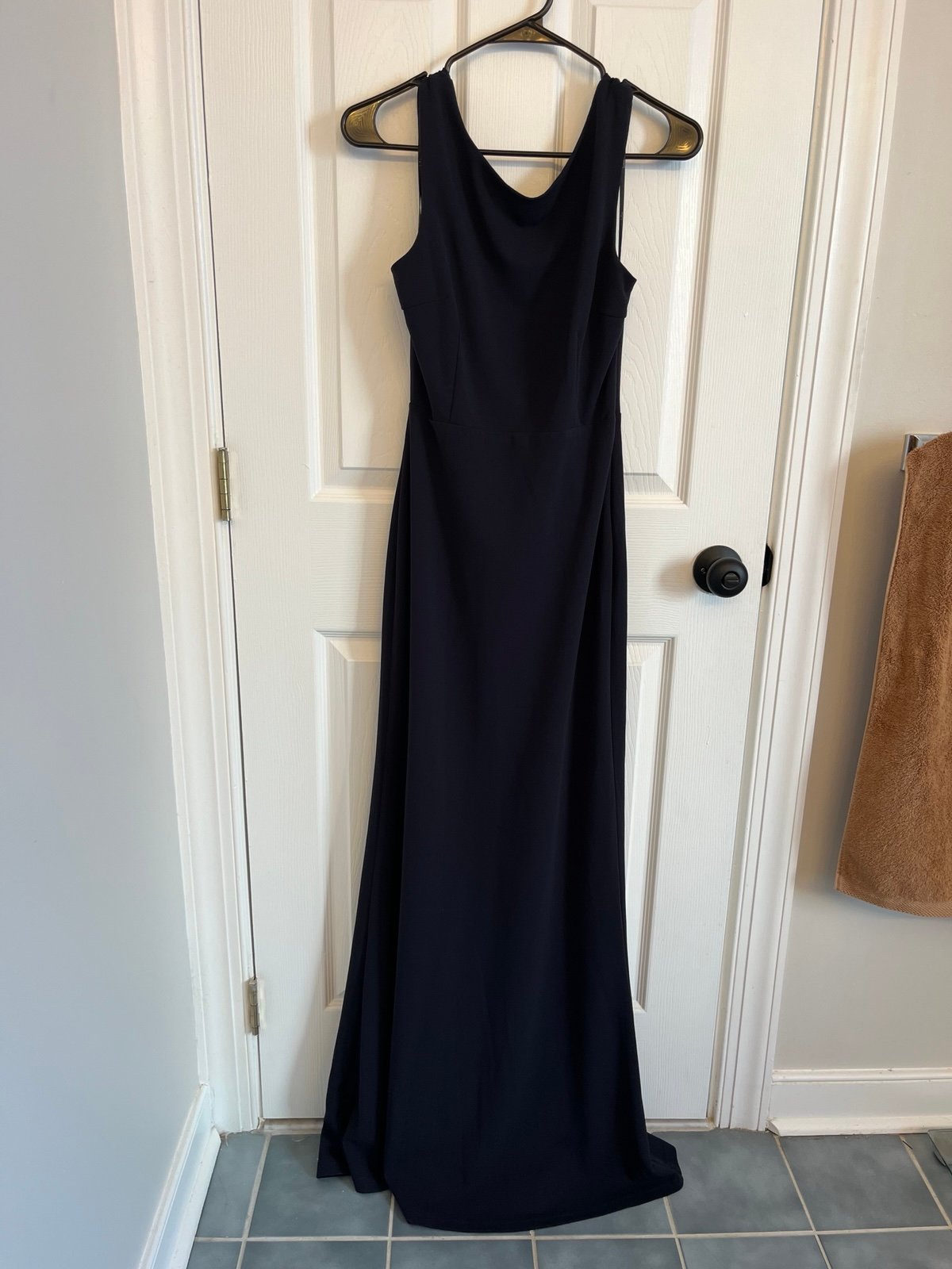 Lulus drape back trumpet gown