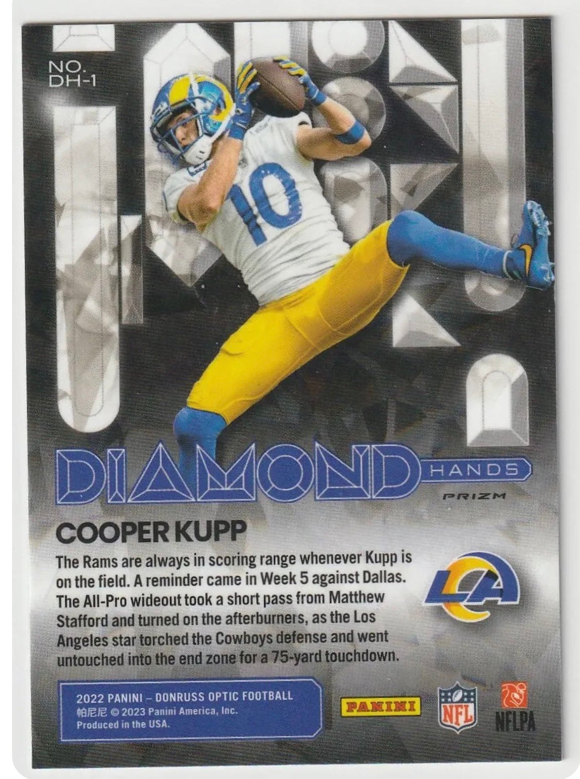 2022 Donruss Optic Cooper Kupp Diamond Hands Holo #DH-1 - detail