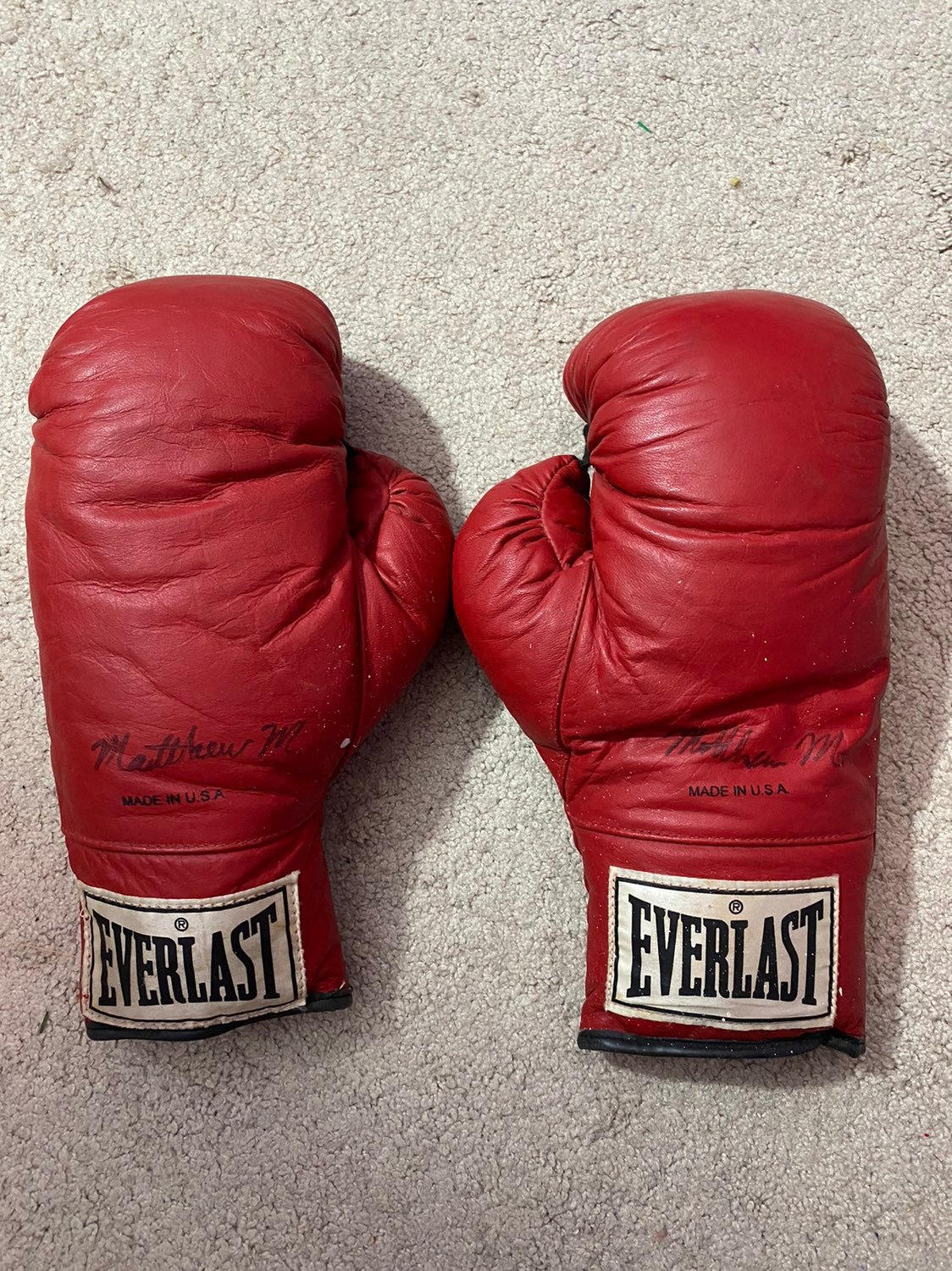 Everlast Boxing Gloves vintage red