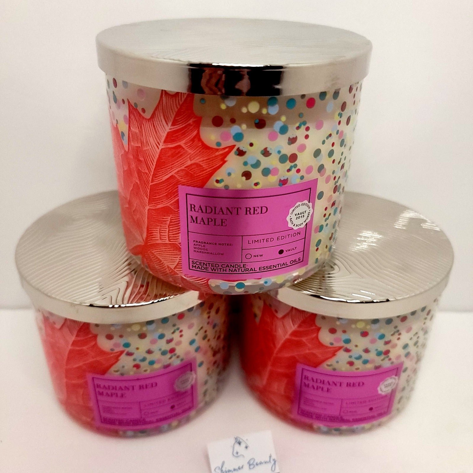 Radiant Red Maple 3-wick Candles Bath and Body Works Limited Edition Sold out 3