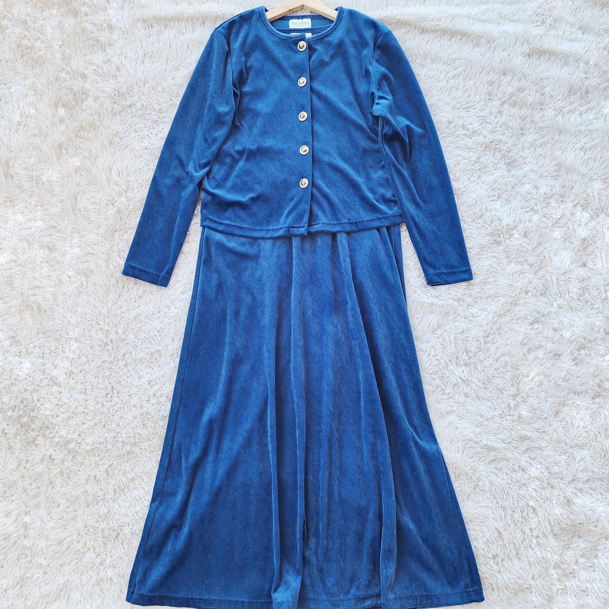 Diane Von Furstenberg Vintage Velvet Maxi Dress/Cardigan Set
