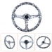 BRAND NEW UNIVERSAL 350MM Skull Graphic Acrylic Deep Dish 6 Holes Steering Wheel