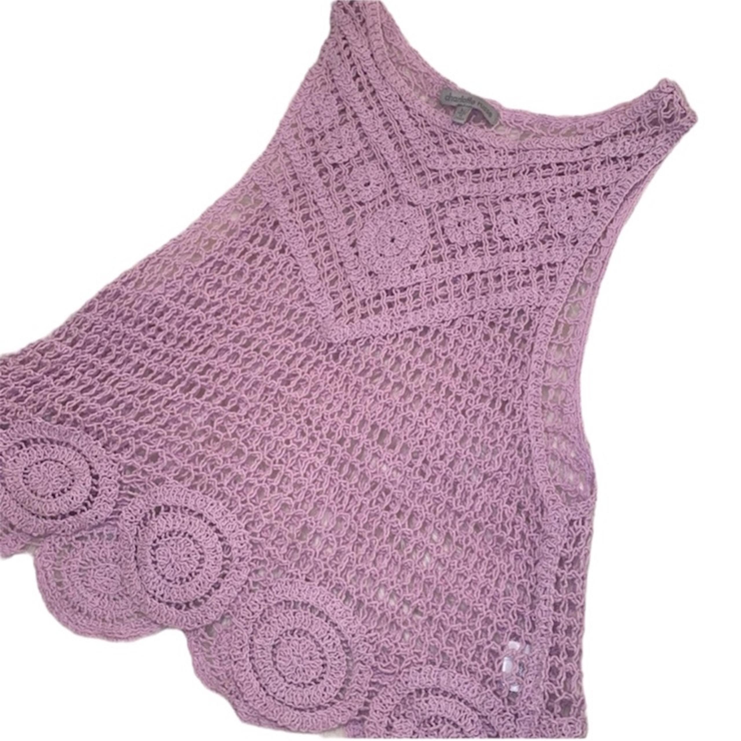 Charlotte Russe Light Pink & Purple Knit Top Women’s Size Large Soft Yarn Shirt