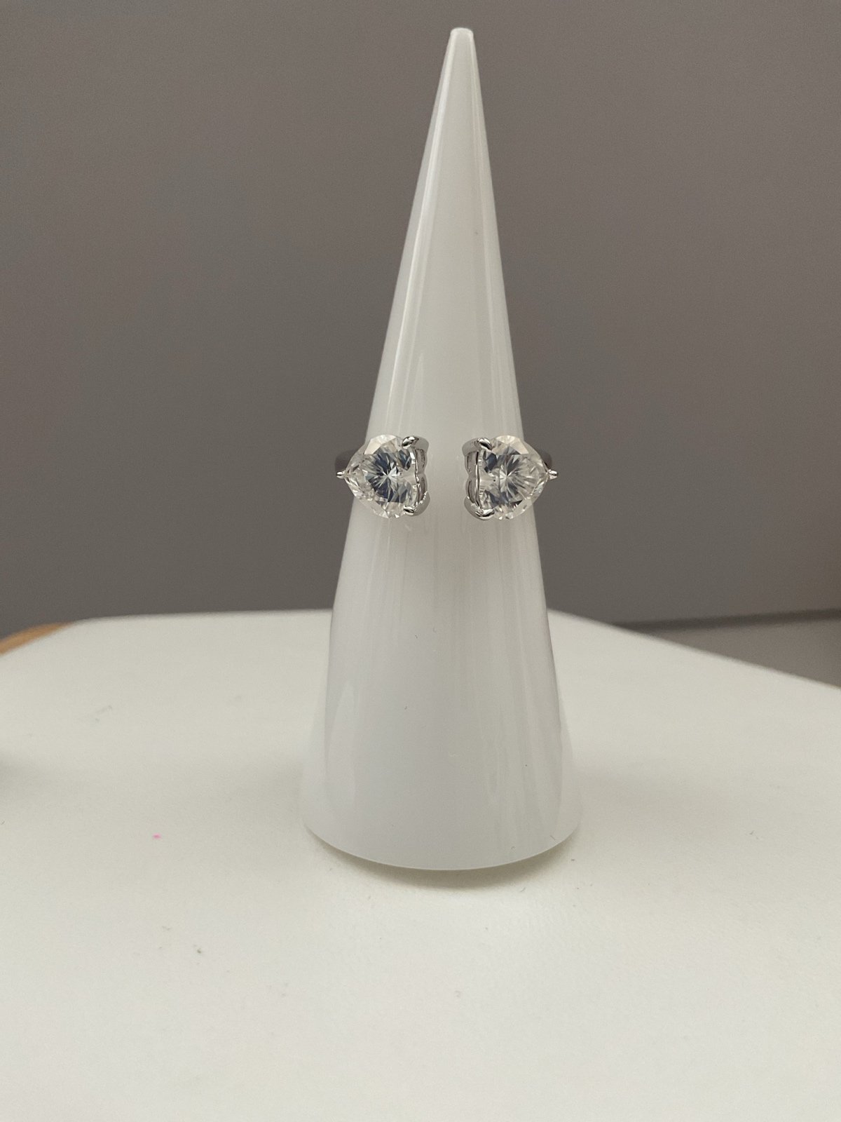 1ctx2 Heart Moissanite Custom Ring. Size 5